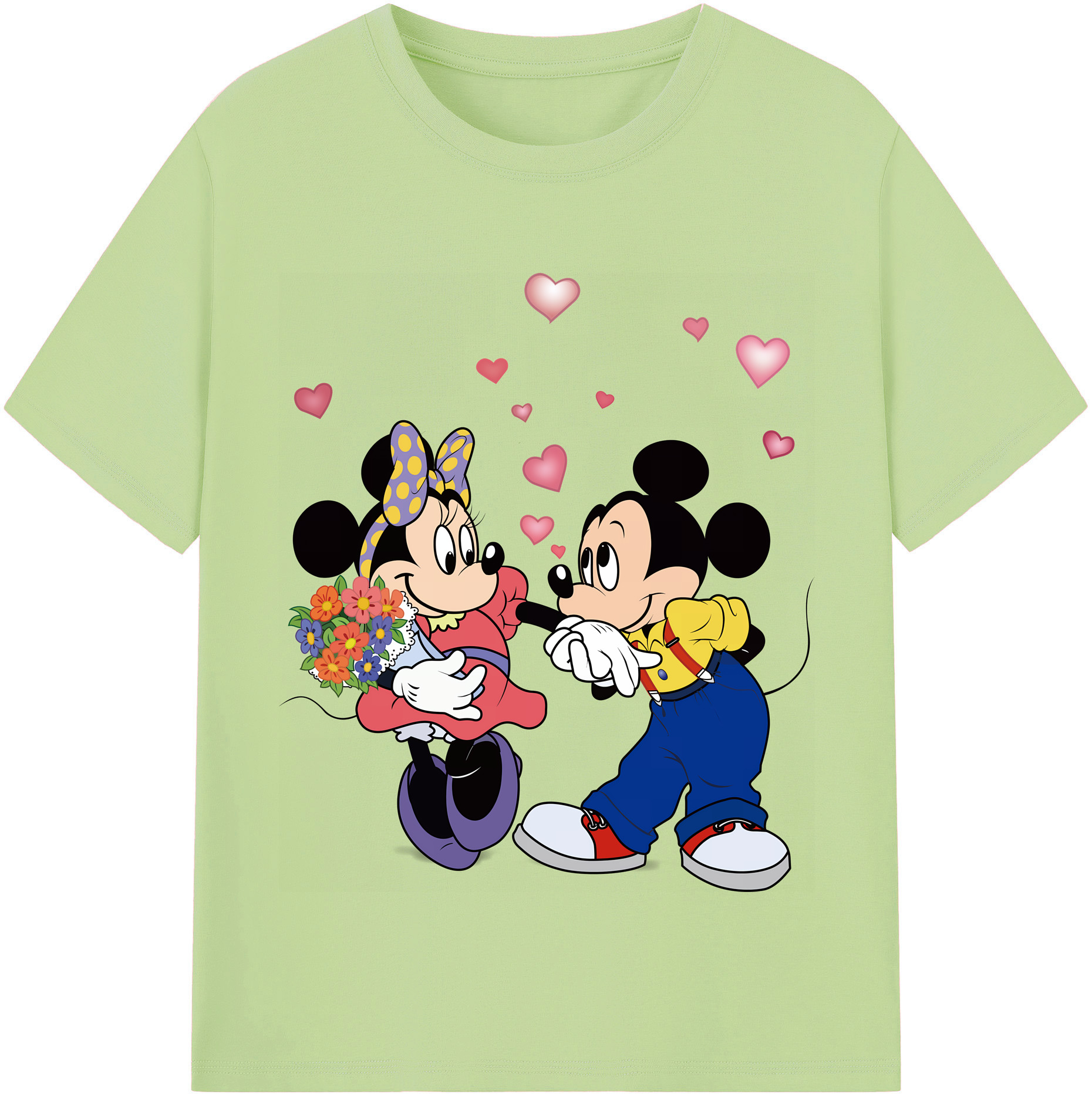 （画像用） ミッキーマウス Mickey Mouse 綿100％半袖Tシャツ（フロントプリント）